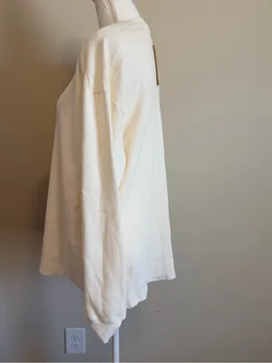 NWT Skims Heavy waffle oversized long sleeve crew neck in ivory size small thumbnail 5