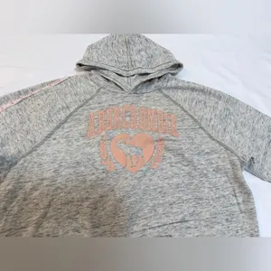 Vintage Abercrombie Glitter Logo Pullover Hoodie - Heather Grey - 15/16 (XS/S) thumbnail 7