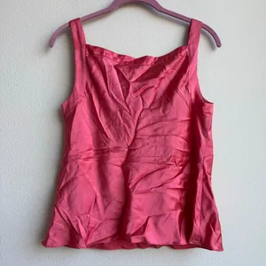Vintage Silk Cowl Drape Neck Camisole Y2K Tank Pink Office Wear Size 6 Small thumbnail 4