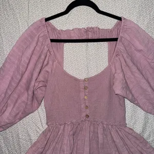 Free People Violet Smocked Square Neck Puff Sleeve Mini Dress‎ Size S thumbnail 5