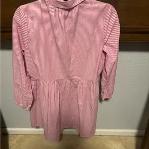 J. Crew Pink Striped Long Sleeve Dress thumbnail 2