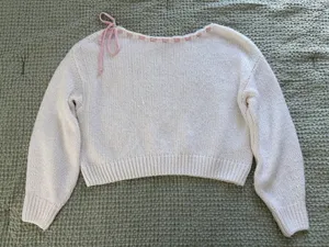 Hollister knitted sweater with pink ribbon, small thumbnail 3