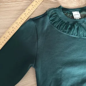 Anthropologie Maeve XS‎ Sheer-Shoulder Pullover Knit Top Green Holiday Evening thumbnail 7