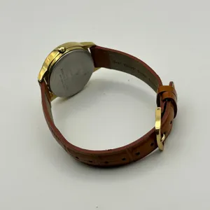 Timex Easy Reader Gold-tone Textured Brown Leather Women’s Watch Working thumbnail 5