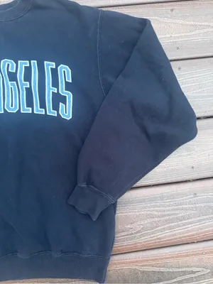 Brandy Melville Navy Crewneck with Light Blue 'LOS ANGELES' sweater thumbnail 3