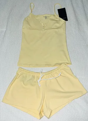 Brandy Melville Yellow Tank and Short Set - OS thumbnail 1