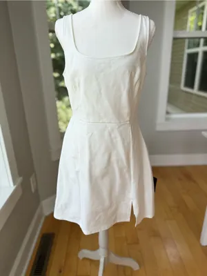 Lulu's White Square Neck Mini Dress Size Large NWT thumbnail 9