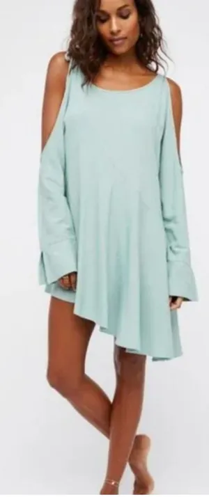 Free People Clear Skies Asymmetrical Cold Shoulder Tunic Dress thumbnail 1