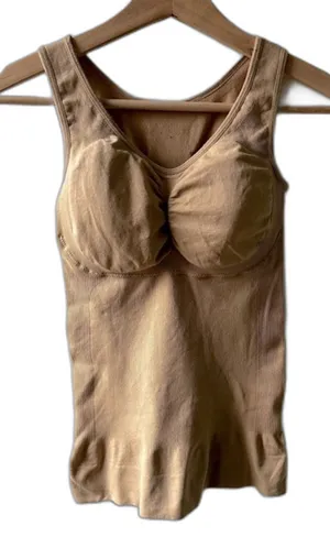 Nude Shapewear Padded Bra Tank Top small medium beige Layer Bodycon Neutral thumbnail 1