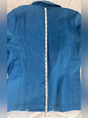 Sezane Christie Denim Blazer Baby Blue Double Breasted Jacket NWT US 4 FR 36 thumbnail 12