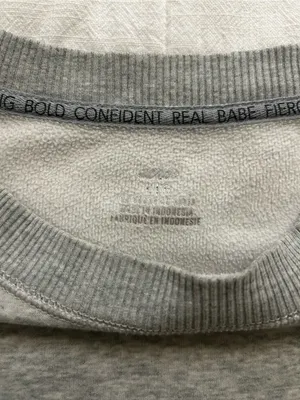 aerie Men's Crewneck Sweater in Heather Gray thumbnail 2