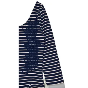 Free People Women's‎ Dress Nautical Knotty Jersey Knit Striped Blue White Large thumbnail 2