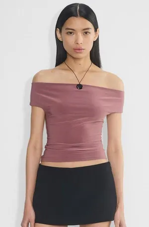 Aritzia drapy off the shoulder top thumbnail 1