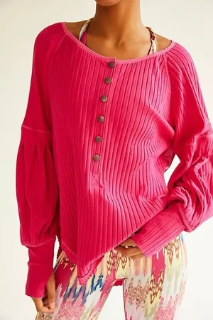 Free People FP Movement Bella Layer Top Magenta size small‎ thumbnail 1