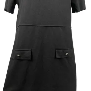Zara Black Faux Suede Round Neck Short Sleeve Casual Mini T-Shirt Dress Size M thumbnail 15