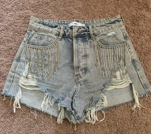 Adika Sparkly Denim Shorts thumbnail 1