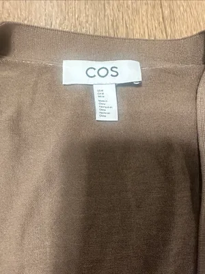 COS H&M brown cardigan sweater silk and cotton blend size medium‎ thumbnail 2