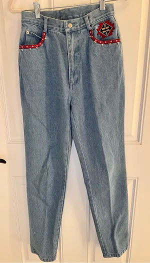 Vintage Lew Magram Collection NY Women's Western Jeans Denim Blue Size 4 thumbnail 1