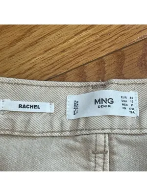 MANGO MNG Denim Rachel High Rise Loose Fit Crop Barrel Jeans - Beige US 12 thumbnail 7