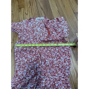 Abercrombie Orange Floral Wrap Mini Ruffle‎ Dress Size Small thumbnail 7