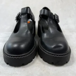 Madden Girl Tulsa Black T-Strap Platform Mary Jane Lug Sole Shoes Womens 11M thumbnail 2