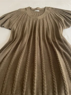 Calvin Klein Cable Knit Pleated Butterfly Sleeve Dress - Like New thumbnail 3