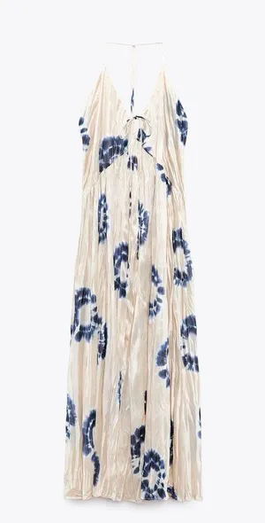 ZARA dress maxi oversize fit boho flogger prints casual summer vacation wedding thumbnail 9