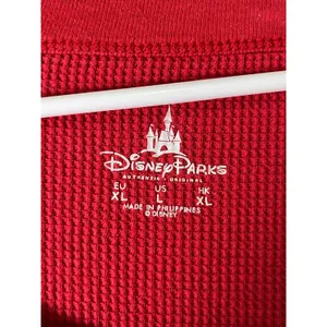 Disney Parks Red Thermal Mickey Mouse Crochet Cuff Boho Hippie Top Large thumbnail 5