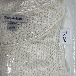 Tommy Bahama OS Beach Cover Linen Beige Open Weave Poncho Resort Boxy Relaxed thumbnail 13