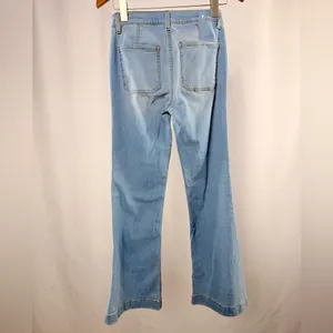 7 For All Mankind Dojo Tailorless Wide Leg Flare Jeans in Light Blue Size 25‎ thumbnail 5
