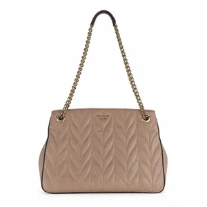 Kate Spade Large Shoulder Bag Briar Lane Quilted Emelyn Pink Leather Gold Chain thumbnail 2