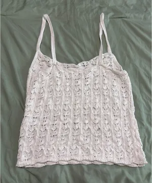 Aritzia Wilfred Gemma White Crochet Tank thumbnail 7