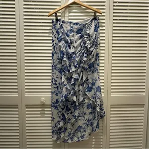 Free People Maxi skirt floral fall style flowy ruffle‎ boho Y2K size 12 thumbnail 3