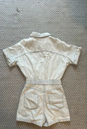 ZARA Light Wash Denim Romper thumbnail 3