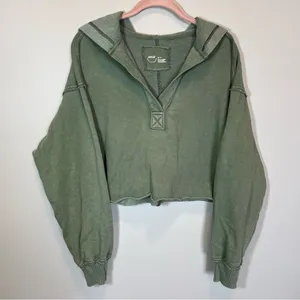 Aerie Women’s Green‎ V-Neck Hoodie XS thumbnail 1