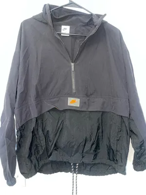 Nike Sportswear Black Half Zip Hooded Windbreaker Jacket Women’s Medium thumbnail 1