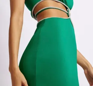 Meshki Strapless Green Dress thumbnail 3