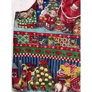 Handmade Vintage Christmas Holiday Vest Santa Patchwork‎ Novelty Womens L thumbnail 3