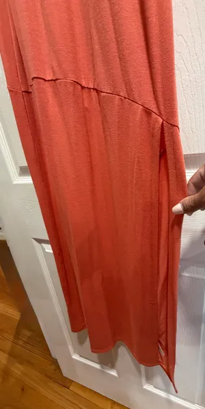 Guess Maxi dress coral M off shoulder ruffle neckline thumbnail 3