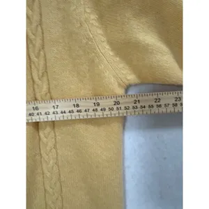 Blarney Woollen Mills Yellow Cable Knit Cardigan Sweater Made in Ireland‎ Small thumbnail 4