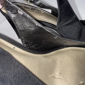 Coach & Four Black Classic Square Slingback Bow Minimalist Career Kitten Heels 9 thumbnail 8