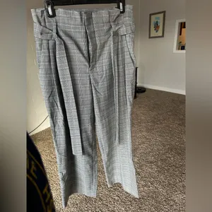A New Day Plaid Tie Waist Crop Pants Size 6 thumbnail 2