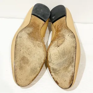 Tory Burch Size 10.5 Raleigh Patent Leather Ballet Flats‎ BEIGE Almond Toe thumbnail 5