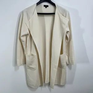 J Crew 365 Juliette Collarless Sweater‎ Blazer XL Open Front Wool Blend Cardigan thumbnail 2