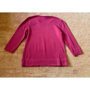 Talbots Women’s Sweater Size M Pink 100% Cotton 3/4 Sleeve Pullover Casual thumbnail 4