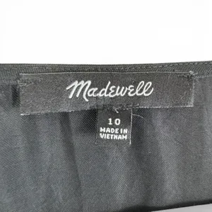 Madewell Black Brushed Ruched V-Neck Cupro Viscose Long Sleeve Blouse Top 10‎ thumbnail 5