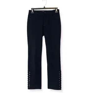 Paige luxe ponte high rise Velvet lace up pants‎ black sz 26 thumbnail 7