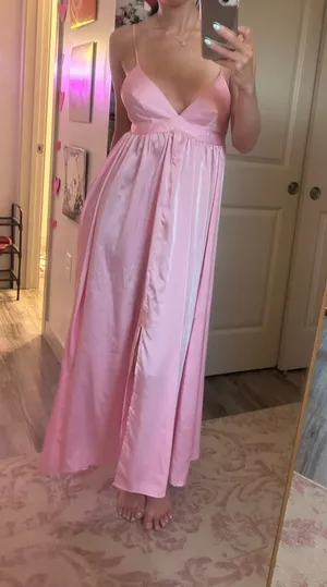 Revolve Maxi Dress Pink Flowy Small thumbnail 1