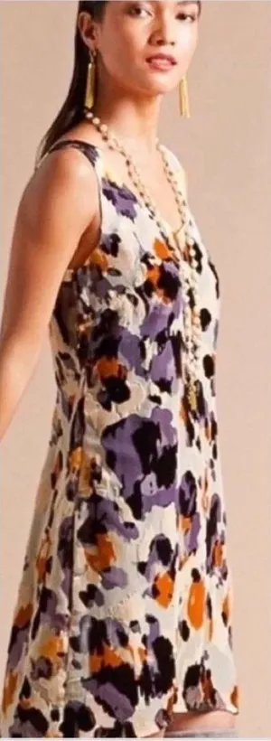 Cabi Radiant Velvet Burnout Slip Dress‎ Style 3514 Abstract Leopard Print XL thumbnail 1