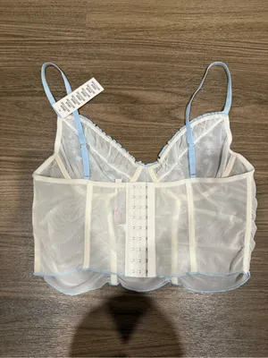 NWT Urban Outfitters Blue / White Floral Corset Top thumbnail 3